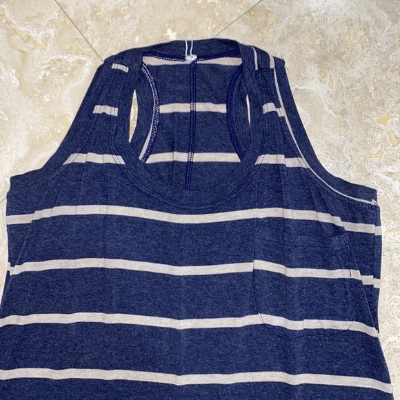 Racerback Blue and White Stripe Maxi Dress - Picture 2 of 6